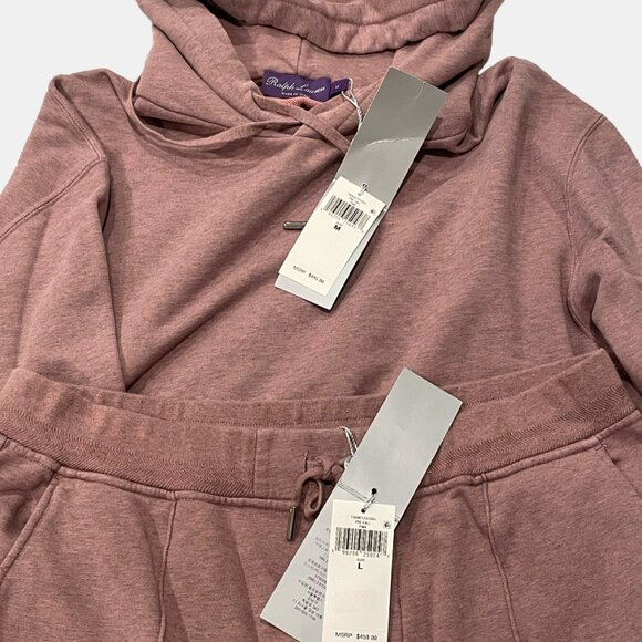 Ralph Lauren Purple Label Large French Terry Hoodie Jogger 2 piece set NWT - Picture 5 of 8